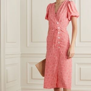 NWT Faithful The Brand Fran Midi Dress in Maurie Floral Print,V-Neck,Sz 4(S)